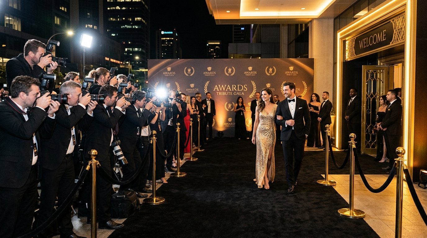 Black carpet with lights for the Legacy Awards arrival