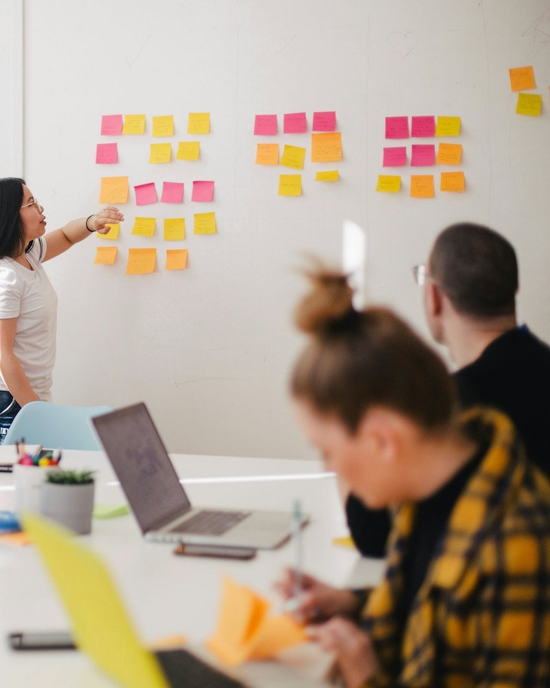 Entrepreneurs mapping out a business plan